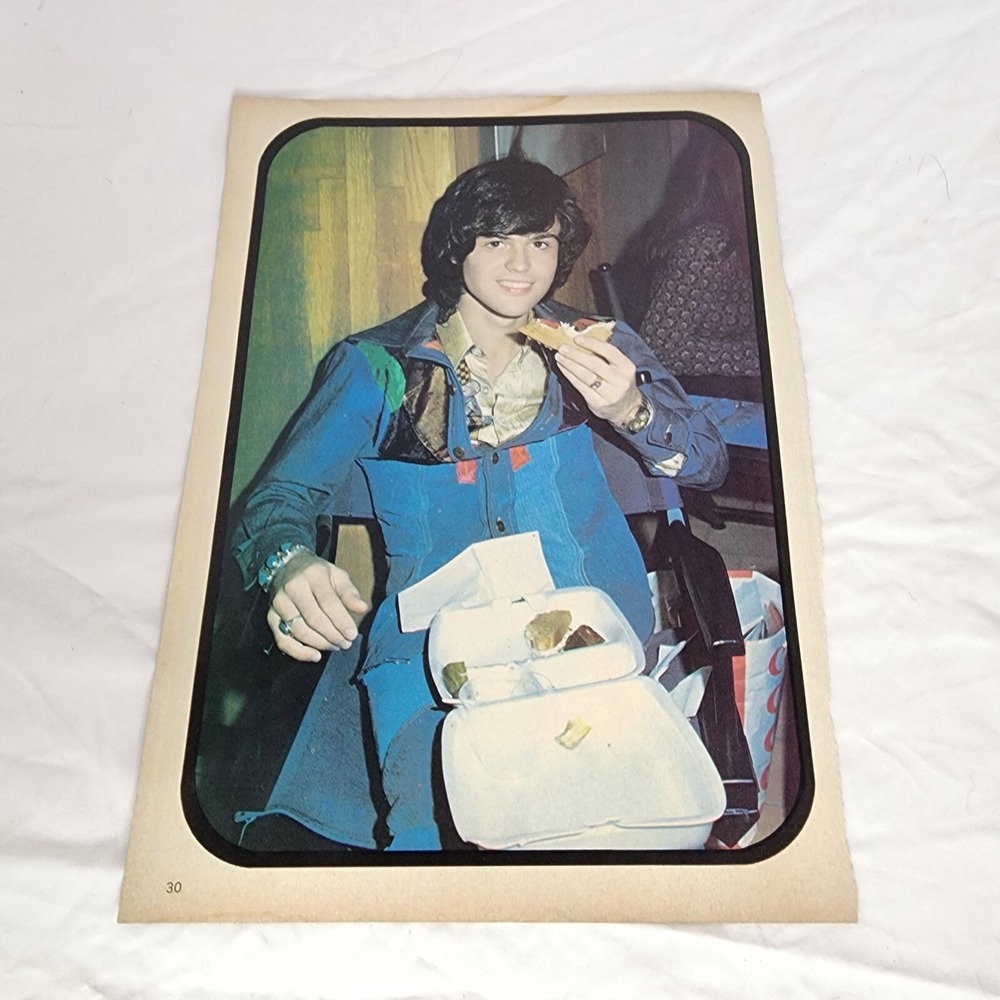 Donny Osmond Eating Article Vintage Pinup Clipping 1970s 8x11 Magazine Photo
